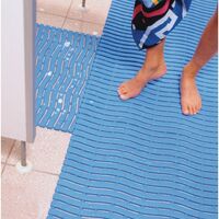 Wet area PVC safety matting, cut to length, 1m multiples - blue