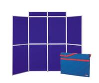 Aluminium framed, large panel, folding display panel kit - 8 panel, purple