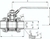Zeichnung: Edelstahl-Kugelhahn 3-teilig, voller Durchgang, Anschweißenden