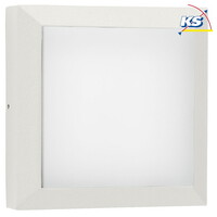 Outdoor LED Wand- und Deckenleuchte Typ Nr. 6561, IP54 IK08, 26 x 26cm, 16W 3000K 1600lm, Alu-Guss / Opal, dimmbar, Weiß matt