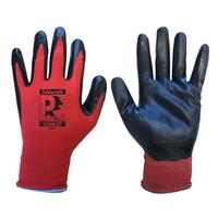 Pred Scarlet 10 - Size 10 Red 13 Gauge Polyurethane Pred SCARLET Smooth Nitrile Oil And Grease Resistant Glove (Pair)