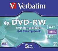 DVD-RW Jewelcase inkl. URA VERBATIM VER43285 4,7Gb 120Min