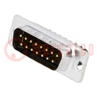 D-Sub; PIN: 15; plug; male; for cable; screw terminal; 7.5A; UL94V-0