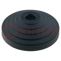 Foot; with no-slip disk; Base dia: 80mm; polyamide; H: 24mm