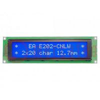 Kijelző: LCD; alfanumerikus; STN Negative; 20x2; kék; 190x54mm; LED