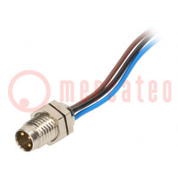 Connector: M8; mannelijk; PIN: 3; met kabels; contact; Nano-Change