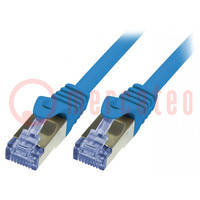 Patch cord; S/FTP; 6a; Line; Cu; LSZH; blau; 1m; 26AWG