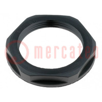 Tuerca; PG29; poliamida; UL94V-2; 46mm; negro; -20÷100°C; Rosca: PG