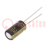 Kondensator: elektrolytisch; low ESR; THT; 220uF; 35VDC; Ø8x15mm