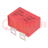 Capacitor: polypropylene; 1uF; ±5%; 1kVDC; 600VAC; 27x37.5x56mm