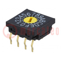 Encoding switch; HEX/BCD; Pos: 16; THT; Rcont max: 100mΩ; 10x10x4mm