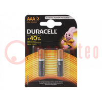 Bateria: alkaliczna; 1,5V; AAA,R3; nieładowalna; 2szt; BASIC