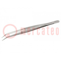 Tweezers; 155mm; Blades: curved,narrowed; Blade tip shape: sharp