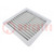 Filter; Cutout: 223x223mm; D: 38mm; IP55; Mounting: push-in; grey