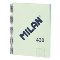 MILAN LIBRETA CON ESPIRAL A4 80H PAPEL 95GR PAUTADO 1 LÍNEA 7MM SERIE 1918 VERDE