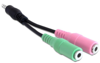 DeLOCK 3.5mm/2 x 3.5mm cable de audio 0,12 m 3,5mm Multicolor