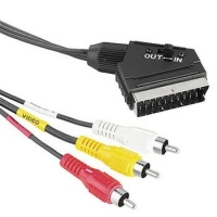 Hama Video Connecting Cable Scart Male Plug - 3 RCA Male Plugs, 1.5 m 1,5 M SCART (21-pin) 3 x RCA Fekete