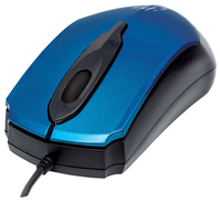 Manhattan Edge USB Wired Mouse, Blue, 1000dpi, USB-A, Optical, Compact, Three Button with Scroll Wheel, Low friction base, Three Year Warranty, Blister