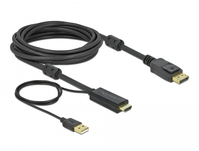DeLOCK 85966 adapter kablowy 5 m HDMI Typu A (Standard) DisplayPort + USB Type-A Czarny