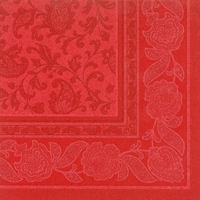 20 Servietten "ROYAL Collection" 1/4-Falz 40 cm x 40 cm rot "Ornaments" von