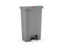 Abfalleimer Slim Jim® Step-On-Tretabfallbehälter, 90 l, Kunststoff, Pedal vorne, grau