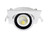 LED Einbaustrahler BARI Weiß eckig mit schwenkbarem Spot - 8,5cm