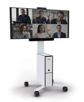 Durable COWORKSTATION� Mobile TV Cart - White