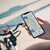Relaxdays Handyhalterung Fahrrad, für Smartphones bis 6,2", 360° Kugelgelenk, Handyhalter Fahrradlenker, schwarz/rot