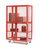 Boxwell Mobile Shelving - H1655 x W900 x D600mm - Plywood Shelves - Red
