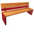 Venice Wood and Steel Seat - (209412) Venice Seat 1800mm - Wood and Steel Backrest - Light Oak - RAL 3004 - Purple Red