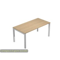 Scrivania open space piano rovere 180x80x72,5 cm gamba a ponte in metallo grigio Bridge Artexport SOL180/C-AA