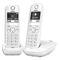 GIGASET Téléphone sans fil AS690 Duo Blanc AS690DUOBLC sans répondeur