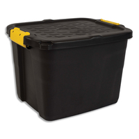 STRATA Boîte de rangement 42 litres Heavy Duty (haute résistance à la charge) noir en PP, 100% recyclable