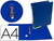 Carpeta de 2 Anillas 25 mm Mixtas Liderpapel A4 Forrado Color System con Ollado y Tarjetero Azul