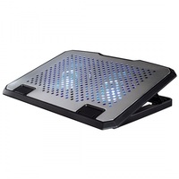 Hama Notebook hűtőpad - 53064 Aluminium (Max.: 15,6", 23 dB, 2x14 cm venti, LED, ezüst)