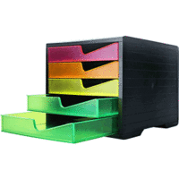 Schubladenbox styroswingbox Neonline 5 Schübe schwarz/multicolor