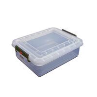 Araven Food Storage Box with Colour Clips Lid Made of Clear Plastic - 20L
