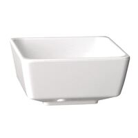 APS Float Square Bowl in White Made of Melamine with Distinctive Base 125x125mm