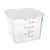 Vogue Square Food Storage Container Lid in White Polycarbonate - Medium