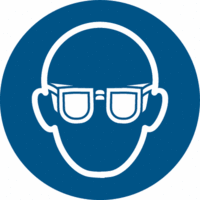 Sicherheitskennzeichnung - Augenschutz benutzen, Blau, 10 cm, Aluminium, Seton