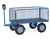 fetra® Handpritschenwagen, Ladefläche 2000 x 1000 mm, 4 Drahtgitterwände 600 mm, Vollgummiräder