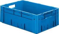 Transport-Stapelkasten B600xT400xH210 mm blau Auflast 700kg mit Griffloch