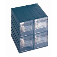 Free-standing interlocking modular drawer system 208 x 222 x 208mm, 4 drawer