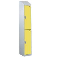 Wet area lockers with sloping top
