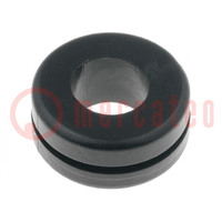 Grommet; Ømount.hole: 11mm; Øhole: 8mm; PVC; black; -30÷60°C