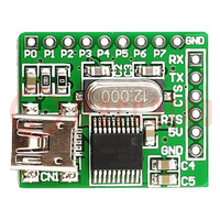 Expansion board; USB B; Interface: UART,USB; Comp: MCP2200