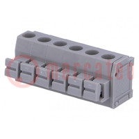 PCB terminal block; angled 90°; 5mm; ways: 6; on PCBs; 1.5mm2; 8A