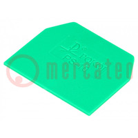 End plate; green; Width: 1mm; polyamide; -25÷100°C