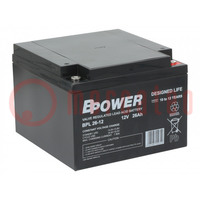 Re-battery: acid-lead; 12V; 26Ah; AGM; maintenance-free; 9.4kg; BPL