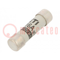 Fuse: fuse; gG; 16A; 400VAC; cylindrical,industrial; 8x31mm